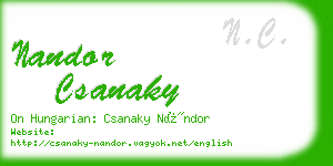 nandor csanaky business card